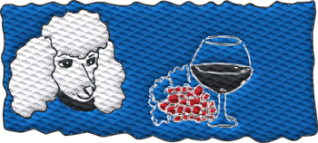 Wine Dog Embroidered