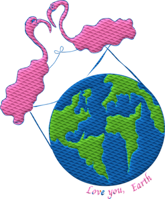 Love You Earth Embroidered