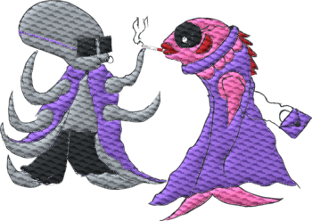 Octo and Fishy Embroidered