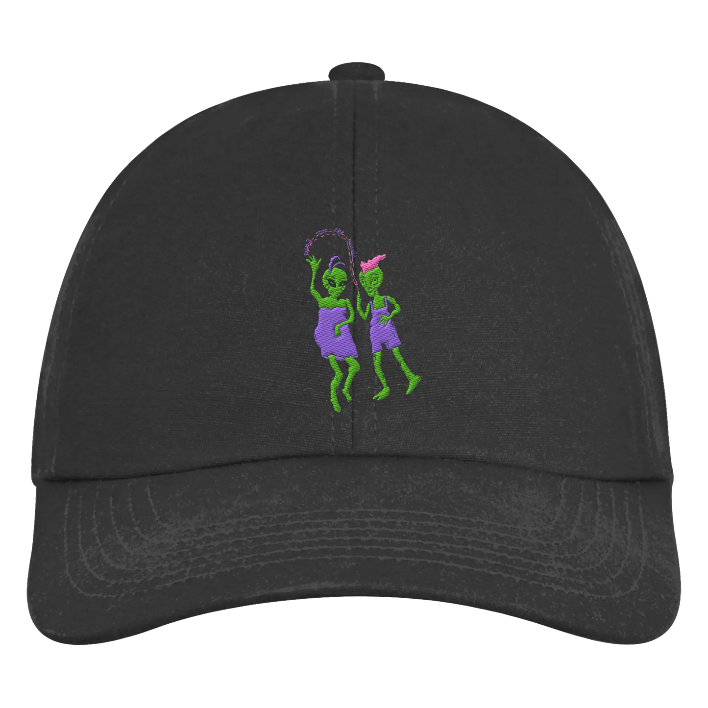 Dancing Aliens Embroidery - Organic 6-Panel Cap