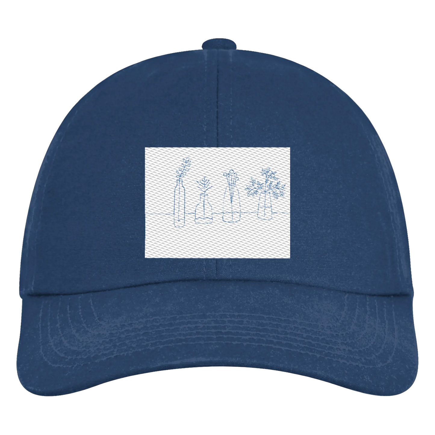 Flowers Embroidery - Organic 6-Panel Cap