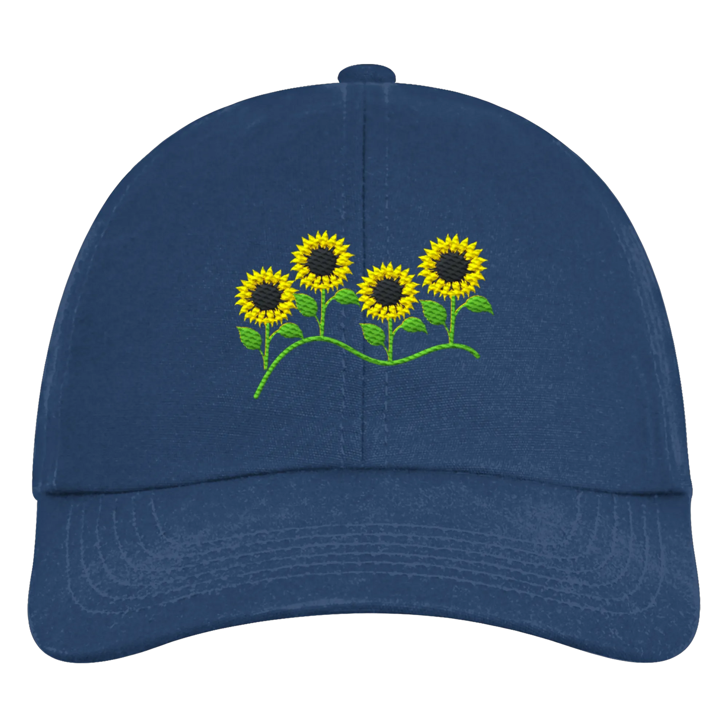 Sunflower Embroidery - Organic 6-Panel Cap