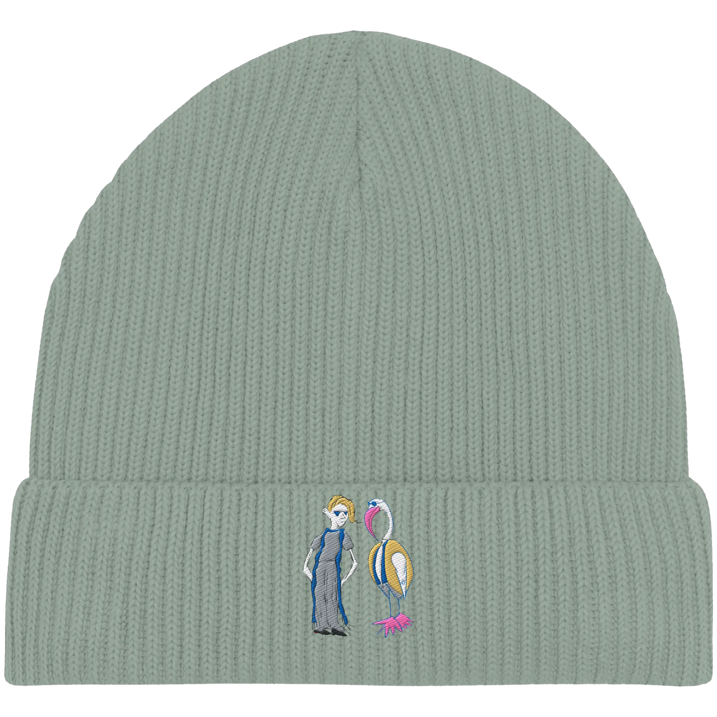 The Boy and the Heron Embroidery - Organic Fisherman Beanie