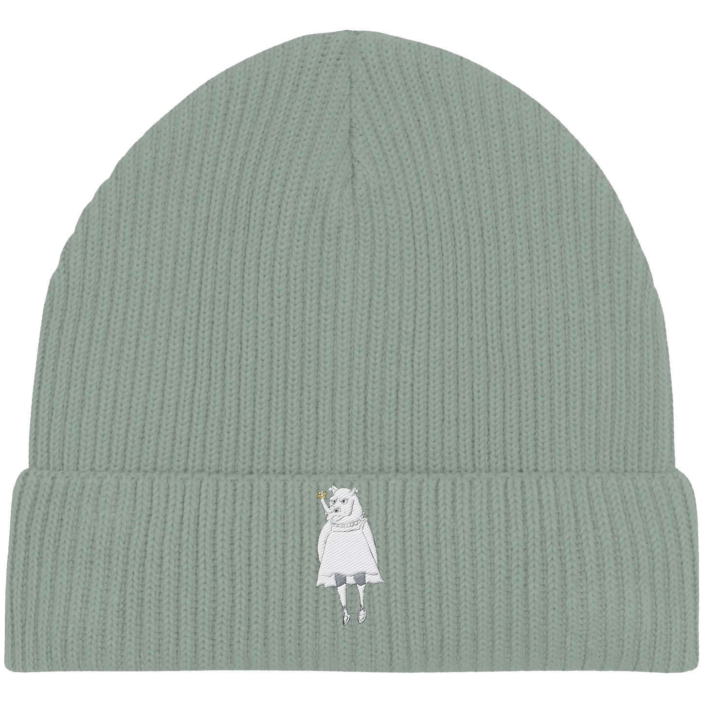 Rhino Embroidery - Organic Fisherman Beanie