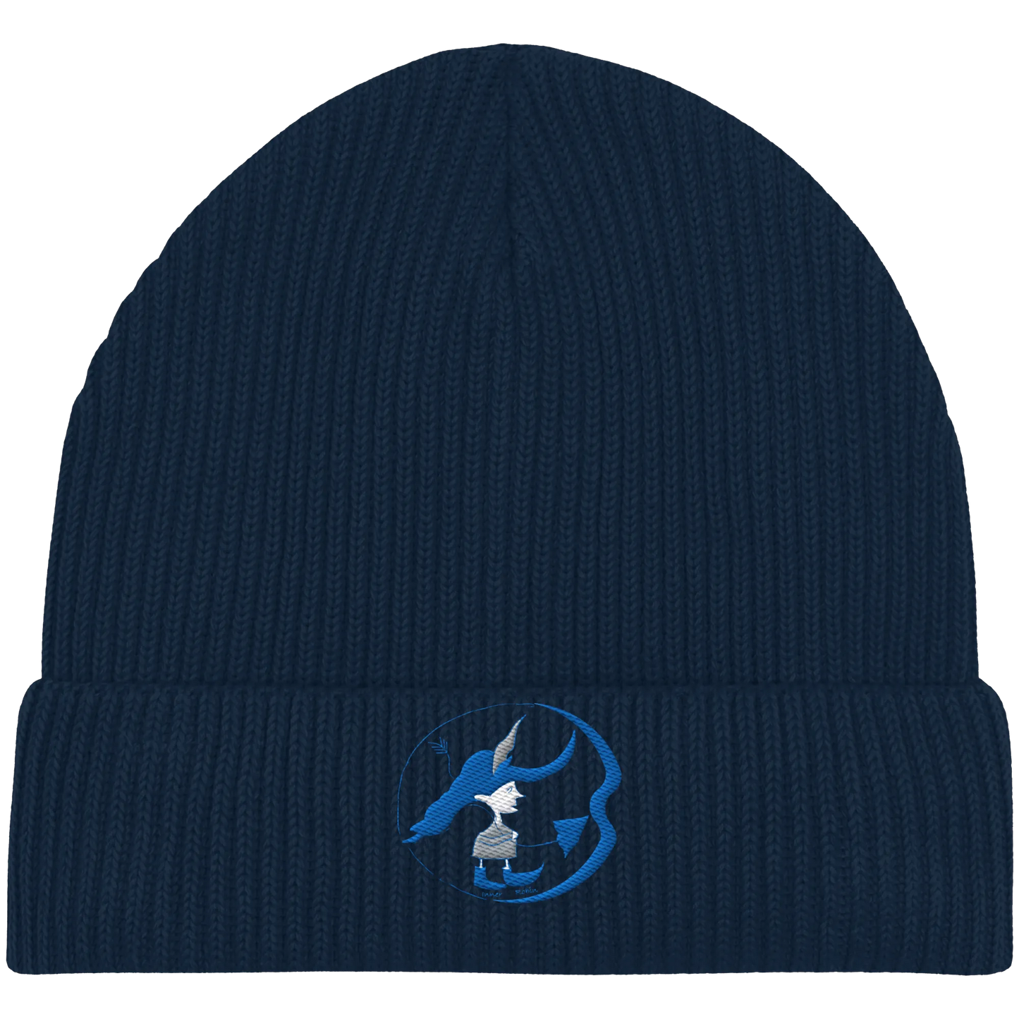 Inner Robin Embroidery - Organic Fisherman Beanie