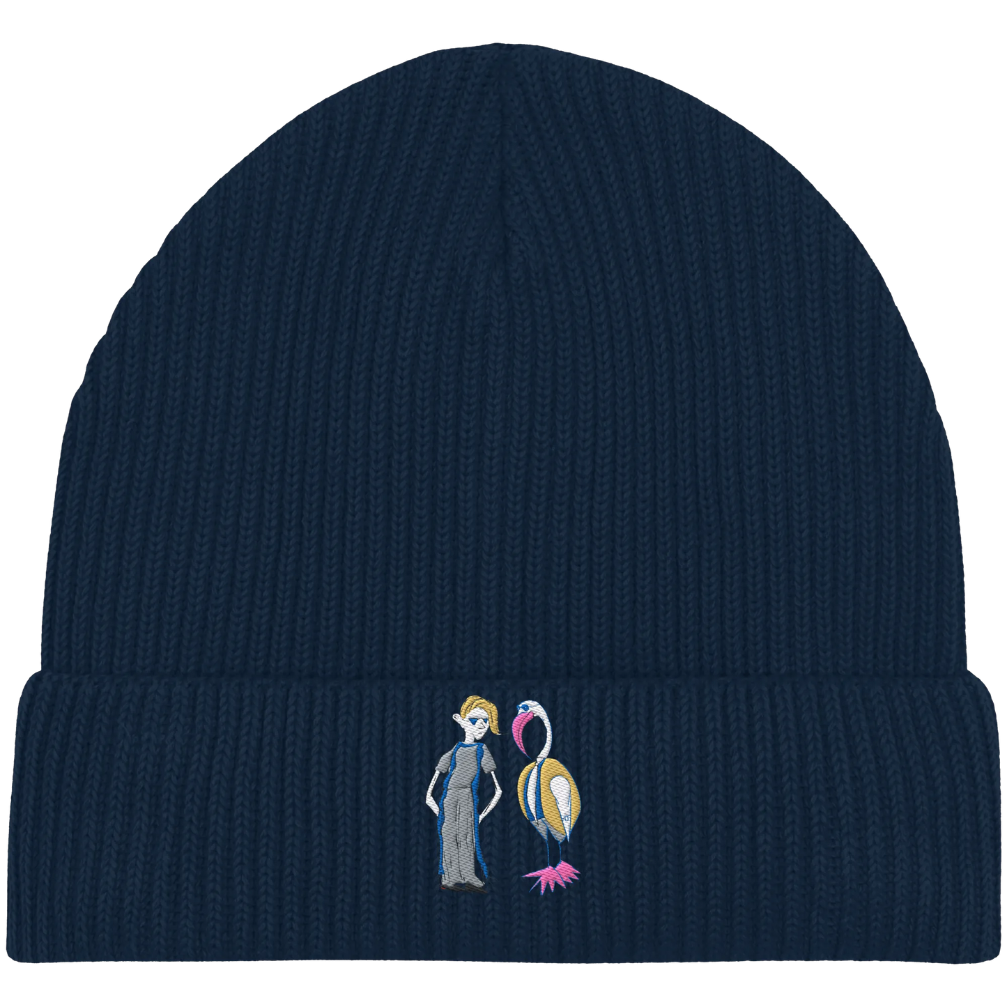 The Boy and the Heron Embroidery - Organic Fisherman Beanie