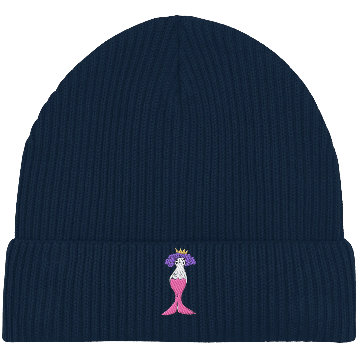 Mermaid Embroidery - Organic Fisherman Beanie