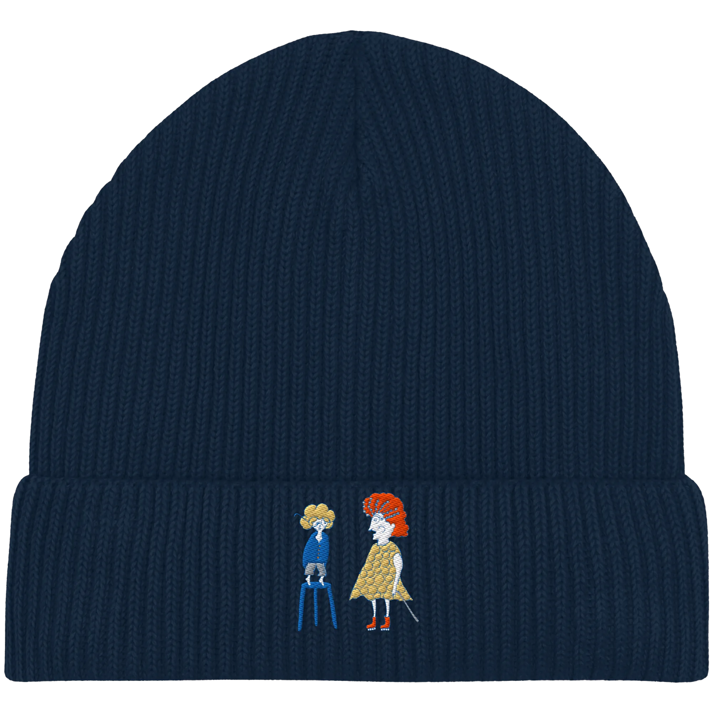 Grandma Embroidery - Organic Fisherman Beanie