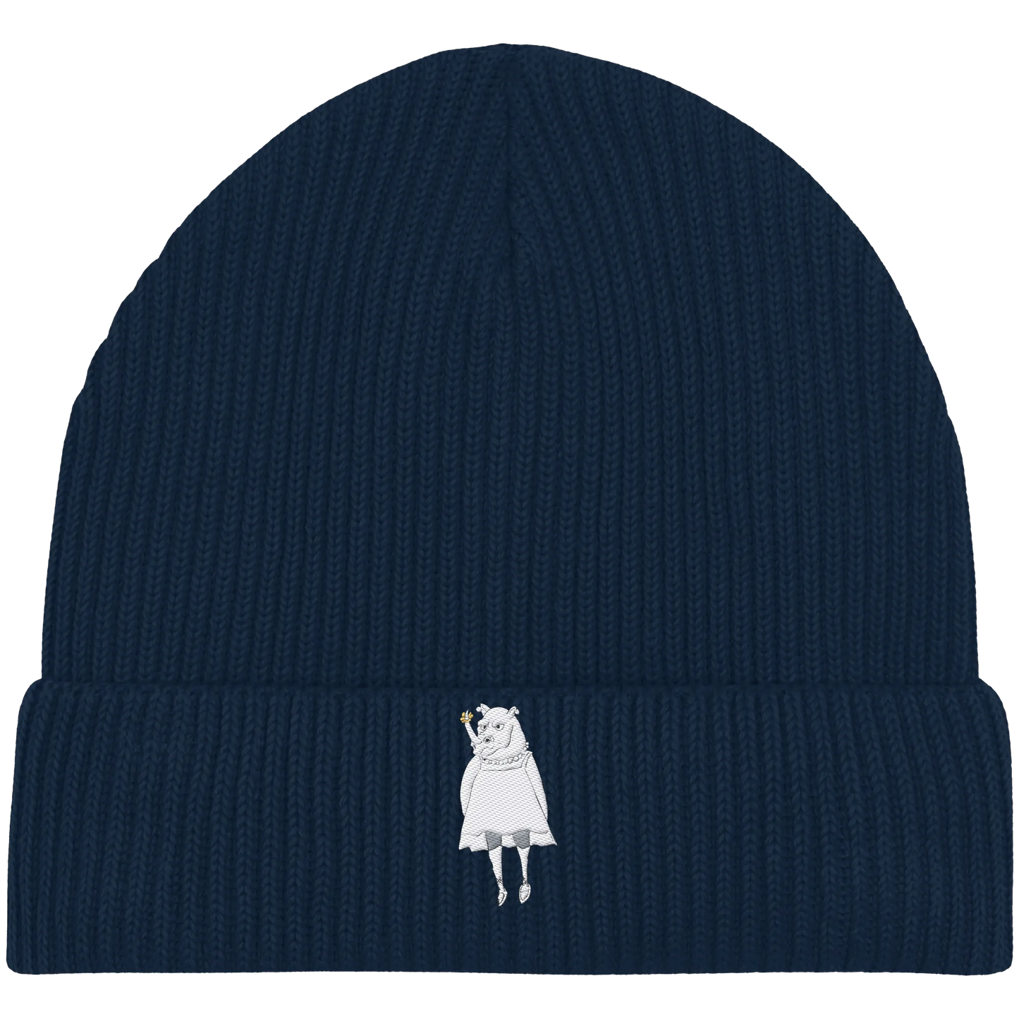 Rhino Embroidery - Organic Fisherman Beanie