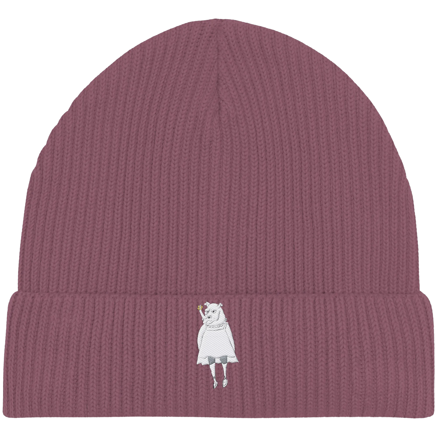 Rhino Embroidery - Organic Fisherman Beanie