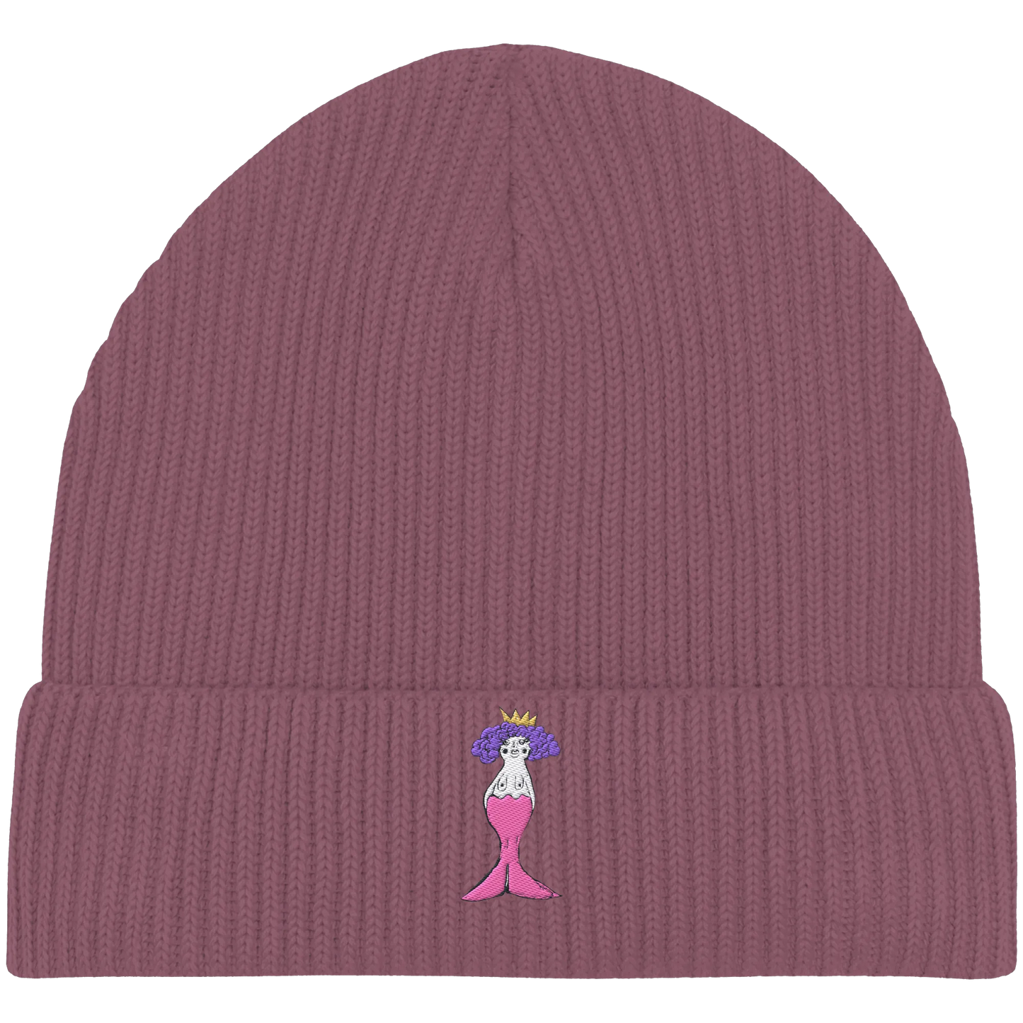 Mermaid Embroidery - Organic Fisherman Beanie