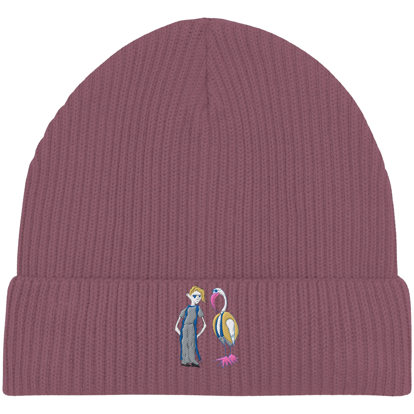 The Boy and the Heron Embroidery - Organic Fisherman Beanie