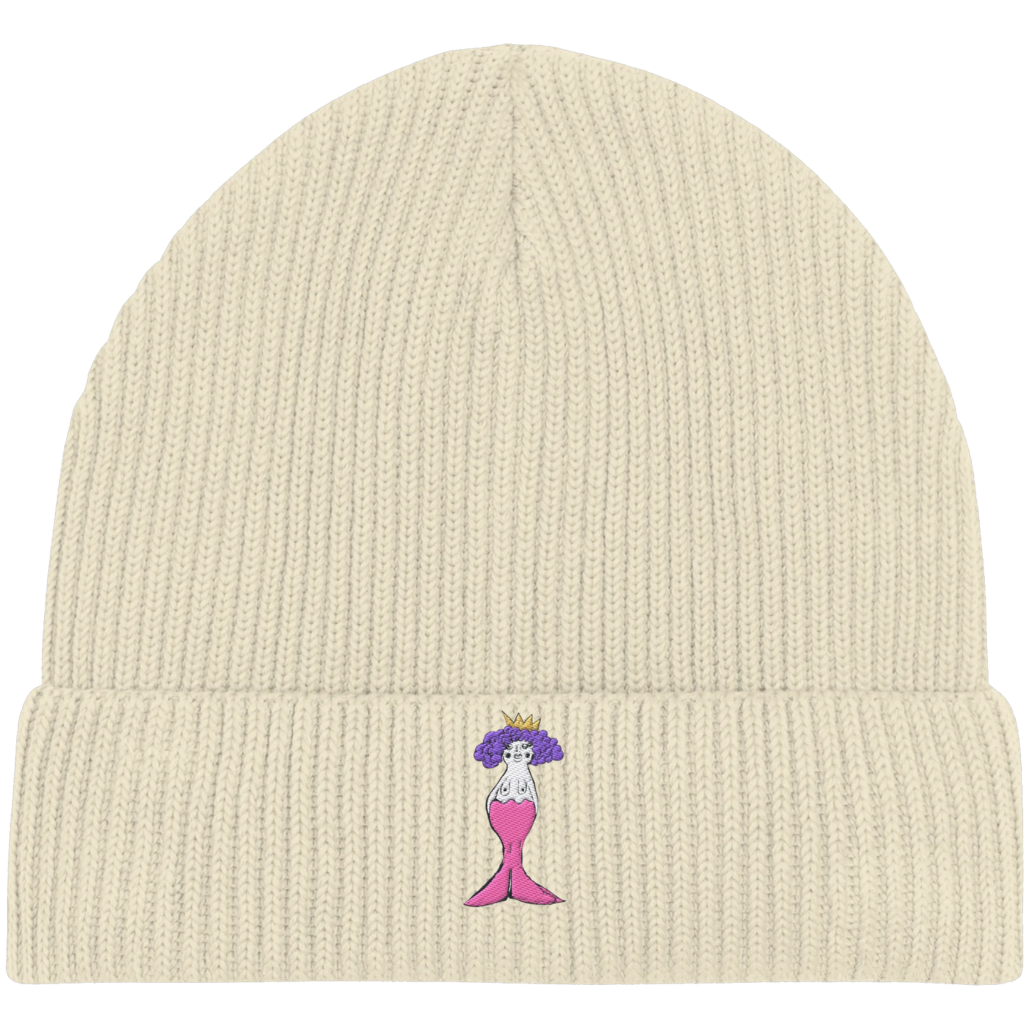 Mermaid Embroidery - Organic Fisherman Beanie