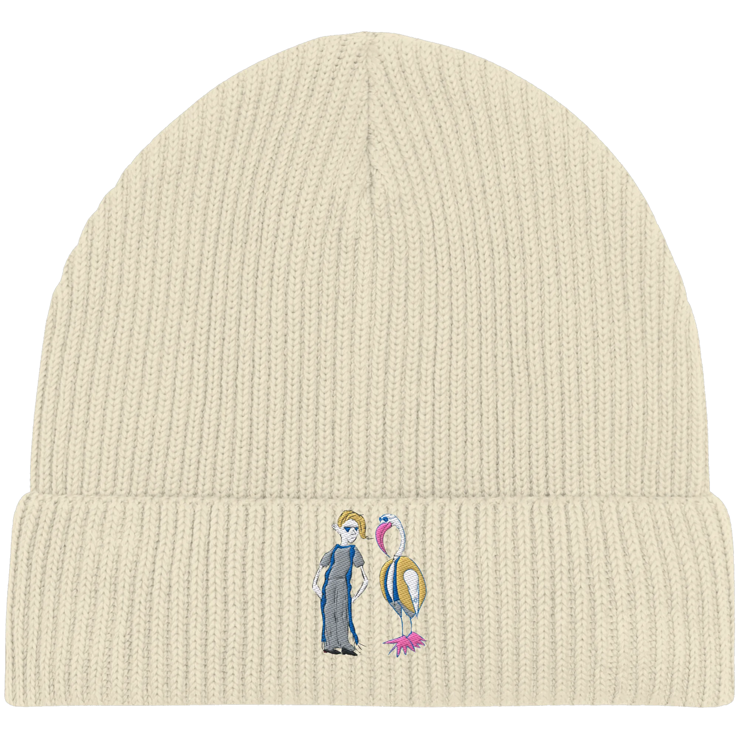 The Boy and the Heron Embroidery - Organic Fisherman Beanie