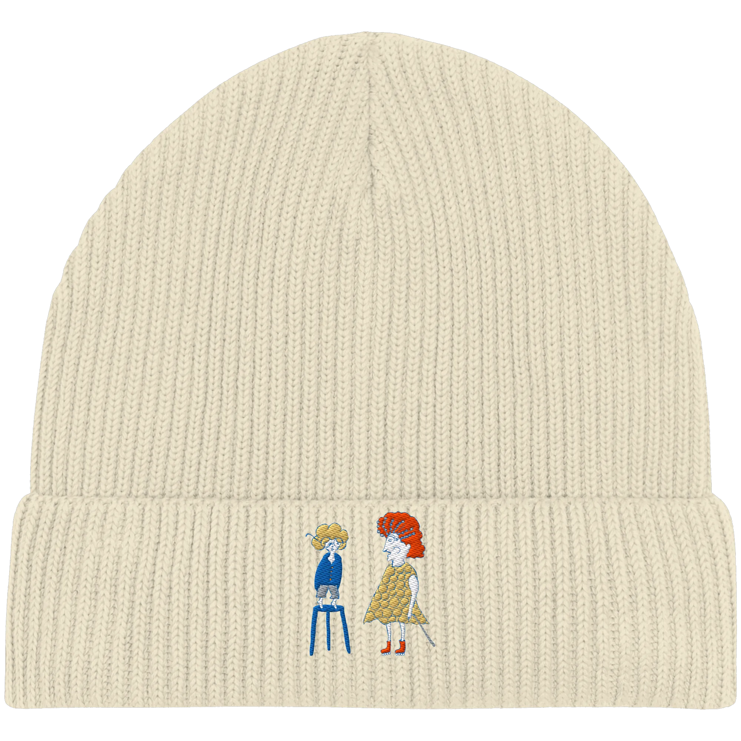 Grandma Embroidery - Organic Fisherman Beanie
