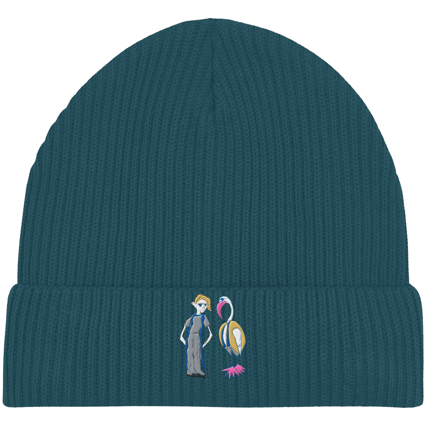 The Boy and the Heron Embroidery - Organic Fisherman Beanie