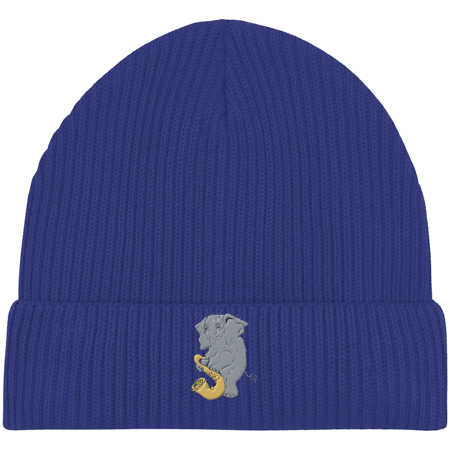 A sad Elephant Embroidery - Organic Fisherman Beanie