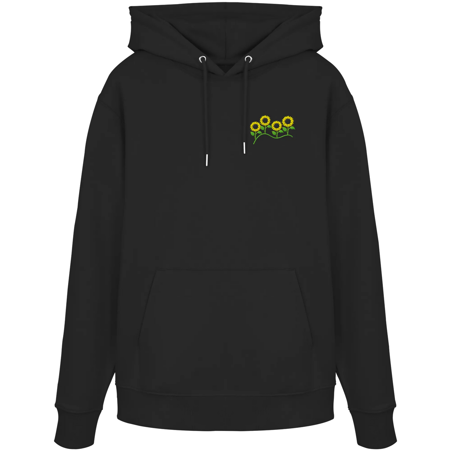 Sunflower Embroidery - Organic Hoodie (Stick)