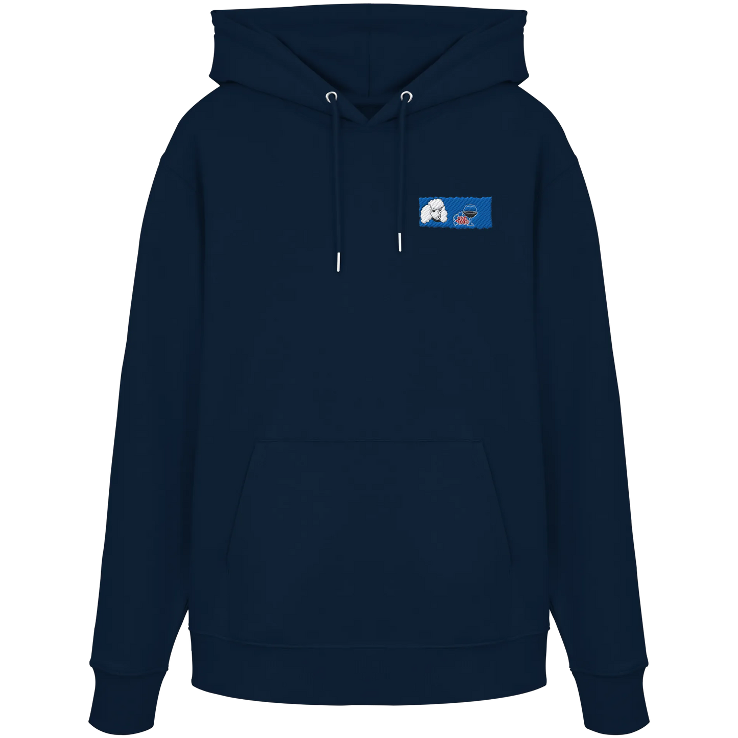Wine Dog Embroidery - Organic Hoodie (Stick)