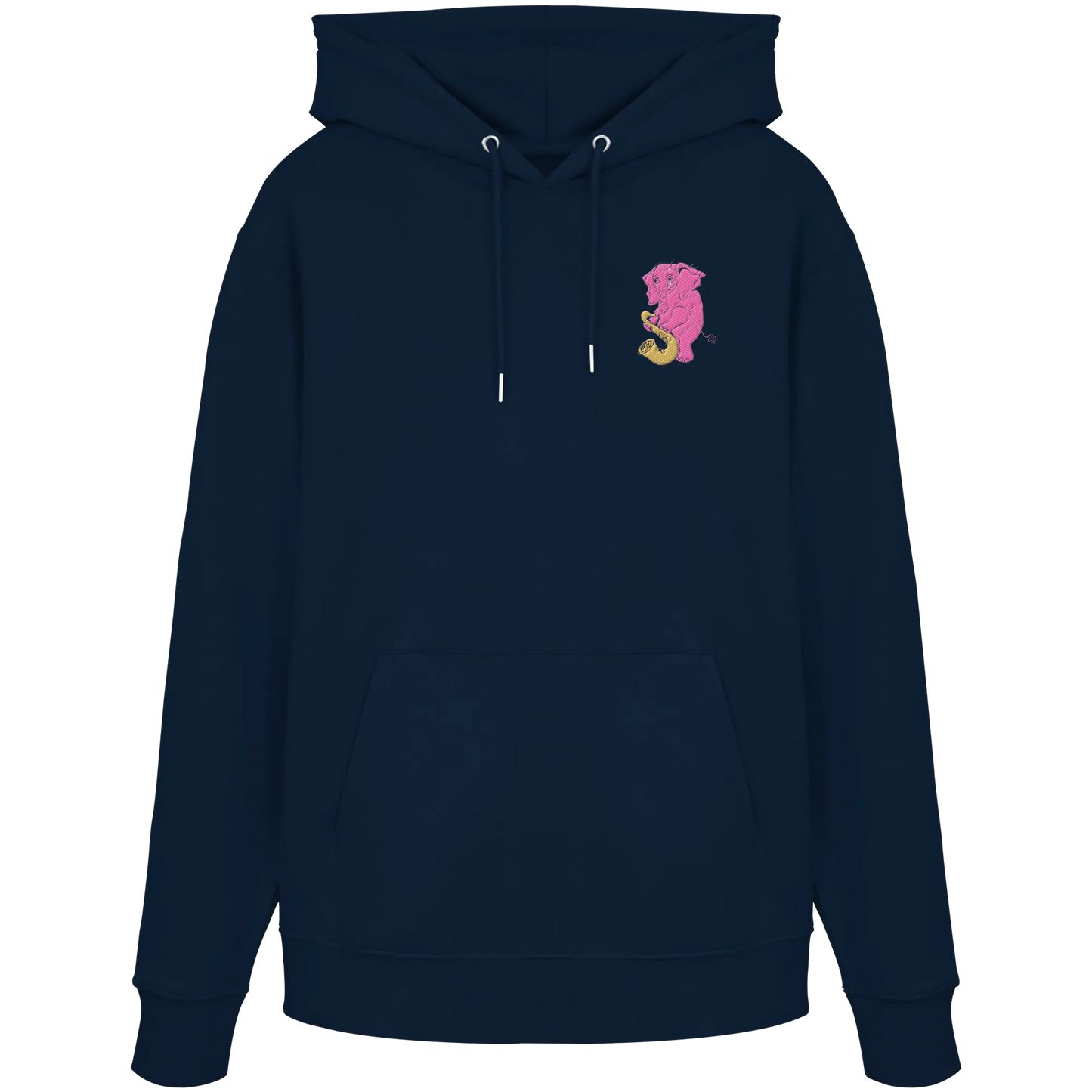 A sad Elephant Embroidery - Organic Hoodie (Stick)
