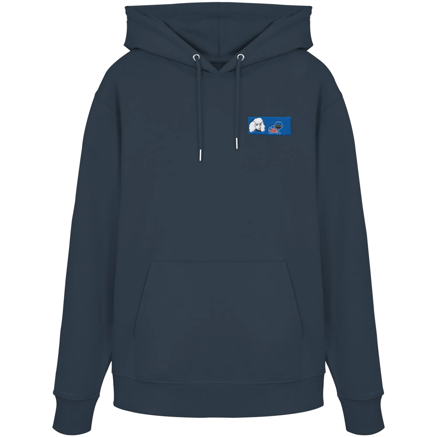 Wine Dog Embroidery - Organic Hoodie (Stick)