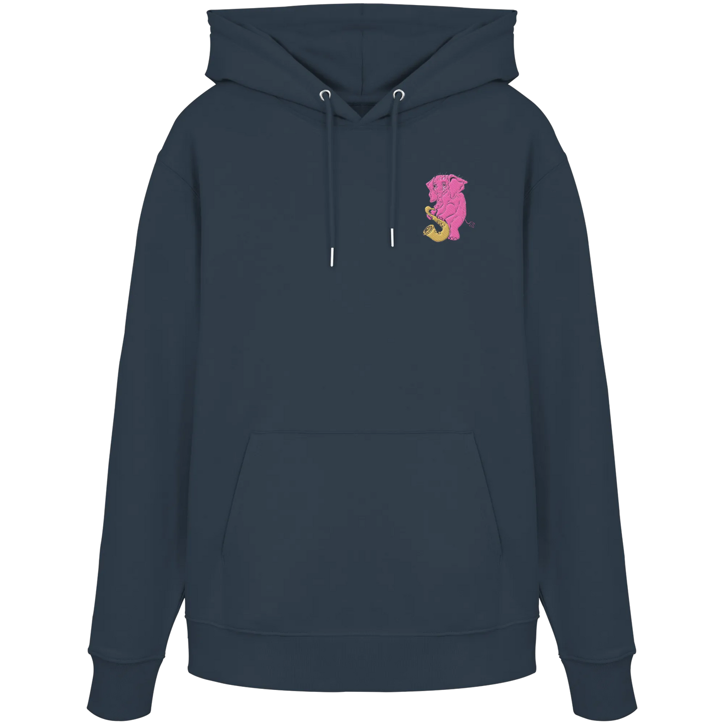 A sad Elephant Embroidery - Organic Hoodie (Stick)