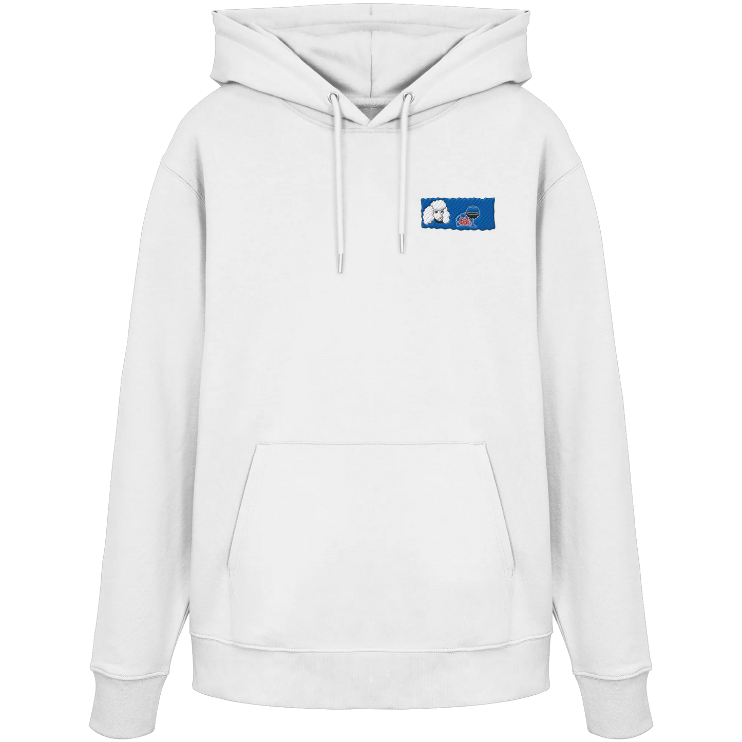 Wine Dog Embroidery - Organic Hoodie (Stick)
