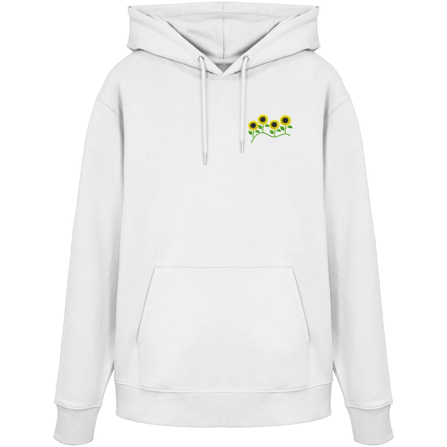 Sunflower Embroidery - Organic Hoodie (Stick)