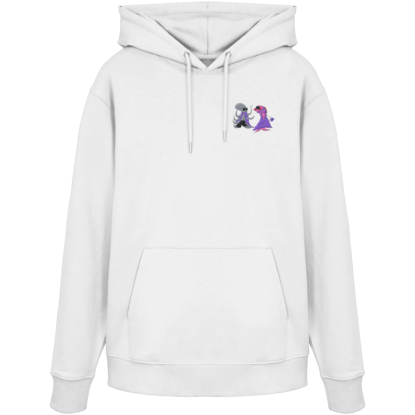 Octopus embroidery - Organic Hoodie (Stick)