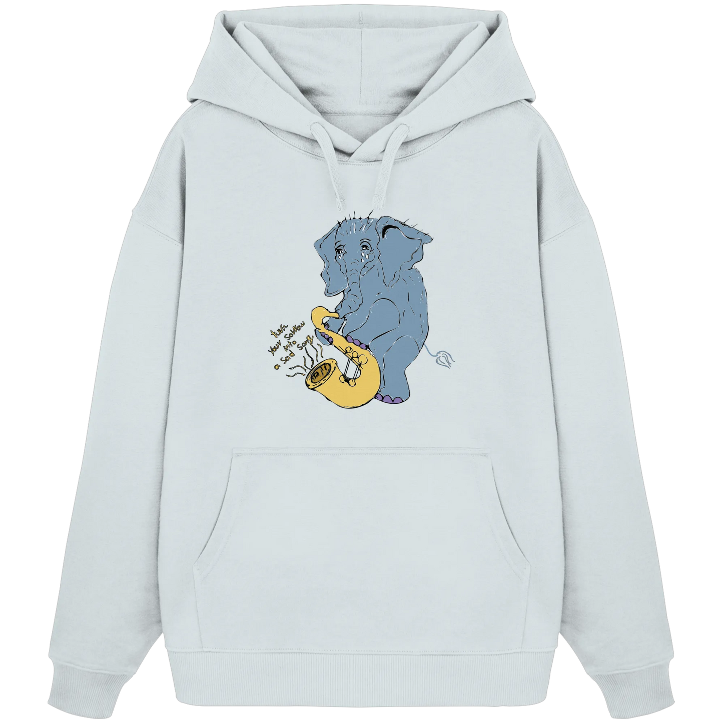 A sad Elephant - Organic Oversize Hoodie