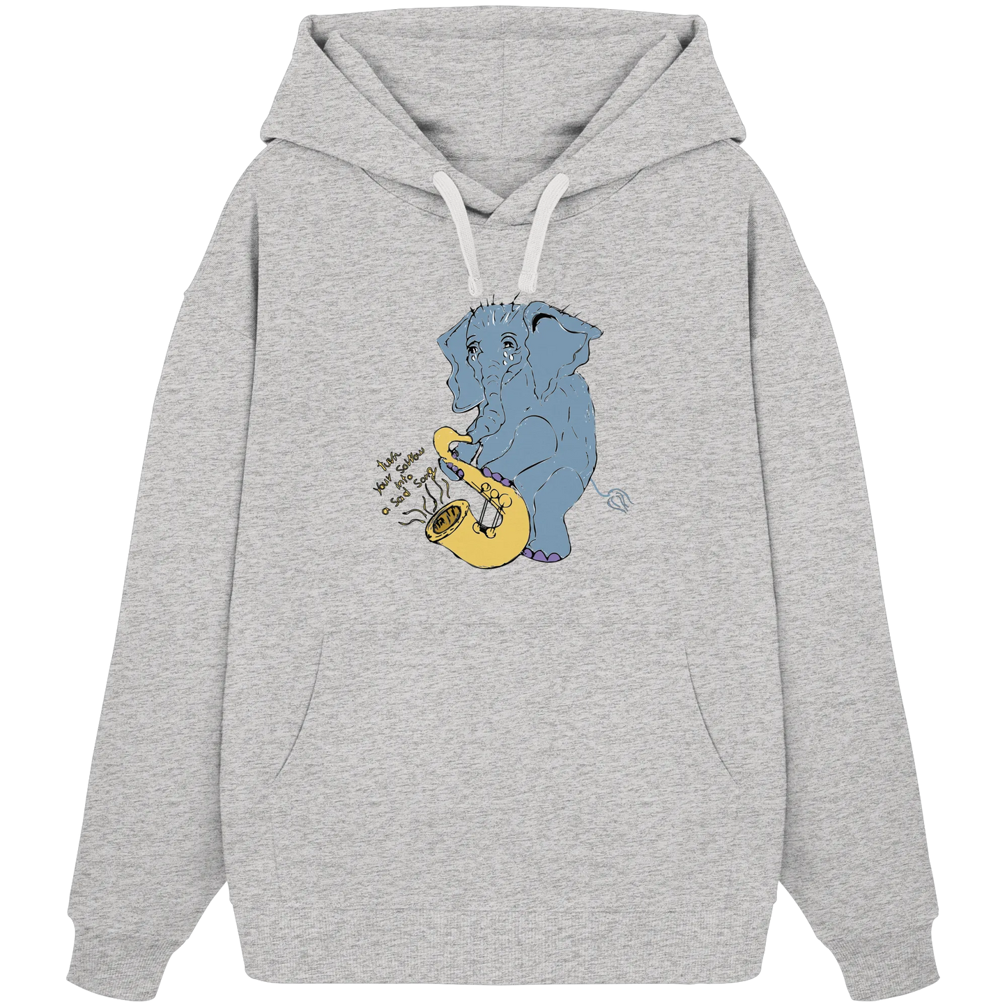 A sad Elephant - Organic Oversize Hoodie
