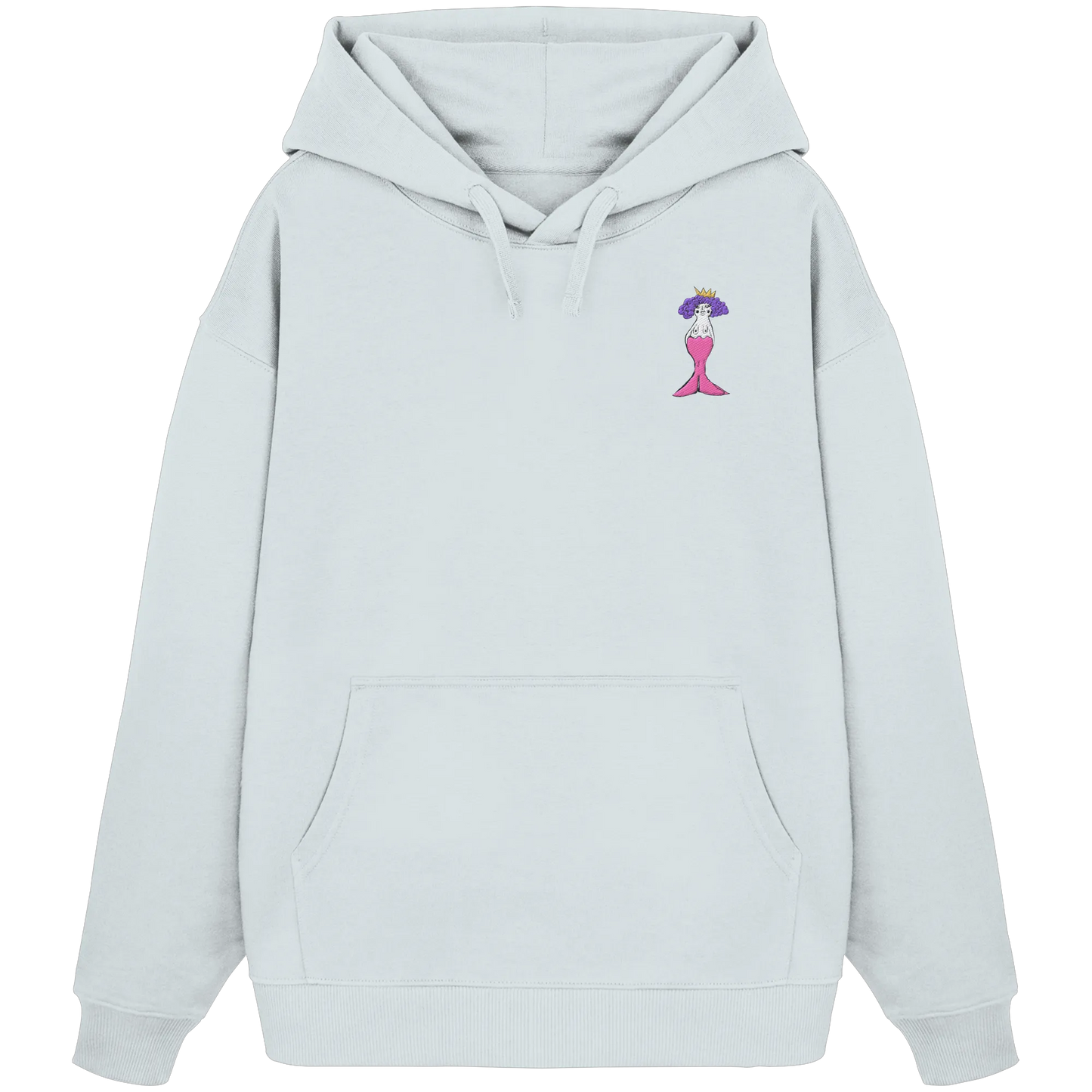 Mermaid Embroidery - Organic Oversize Hoodie (Stick)
