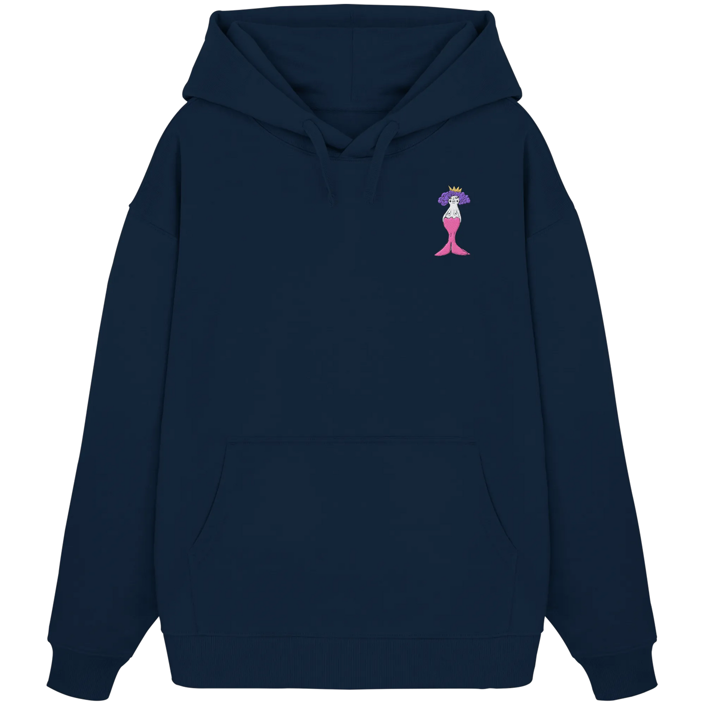Mermaid Embroidery - Organic Oversize Hoodie (Stick)