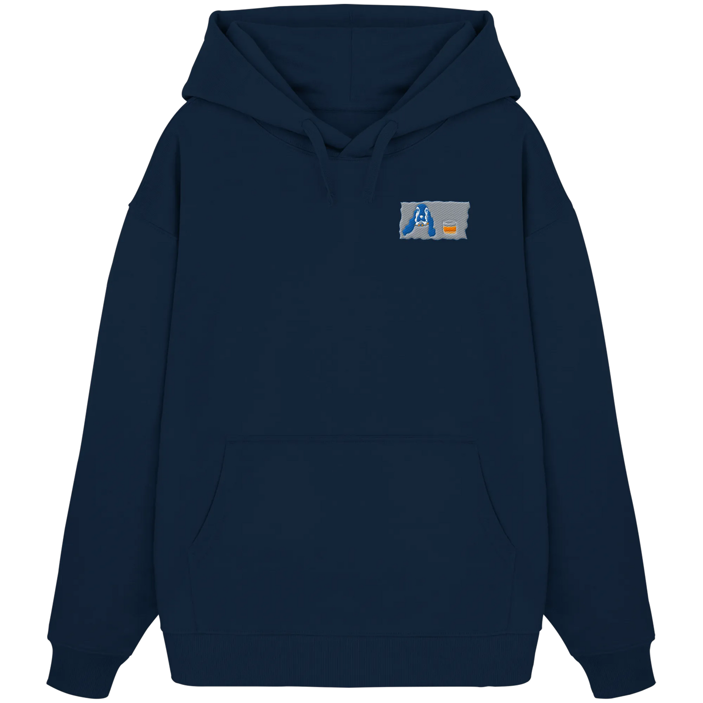 Scotch Dog embroidery - Organic Oversize Hoodie (Stick)
