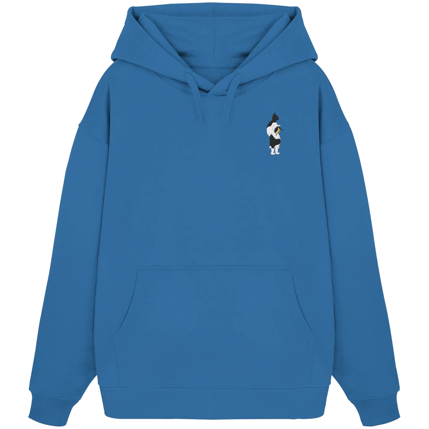 Cat Person Embroidery - Organic Oversize Hoodie (Stick)