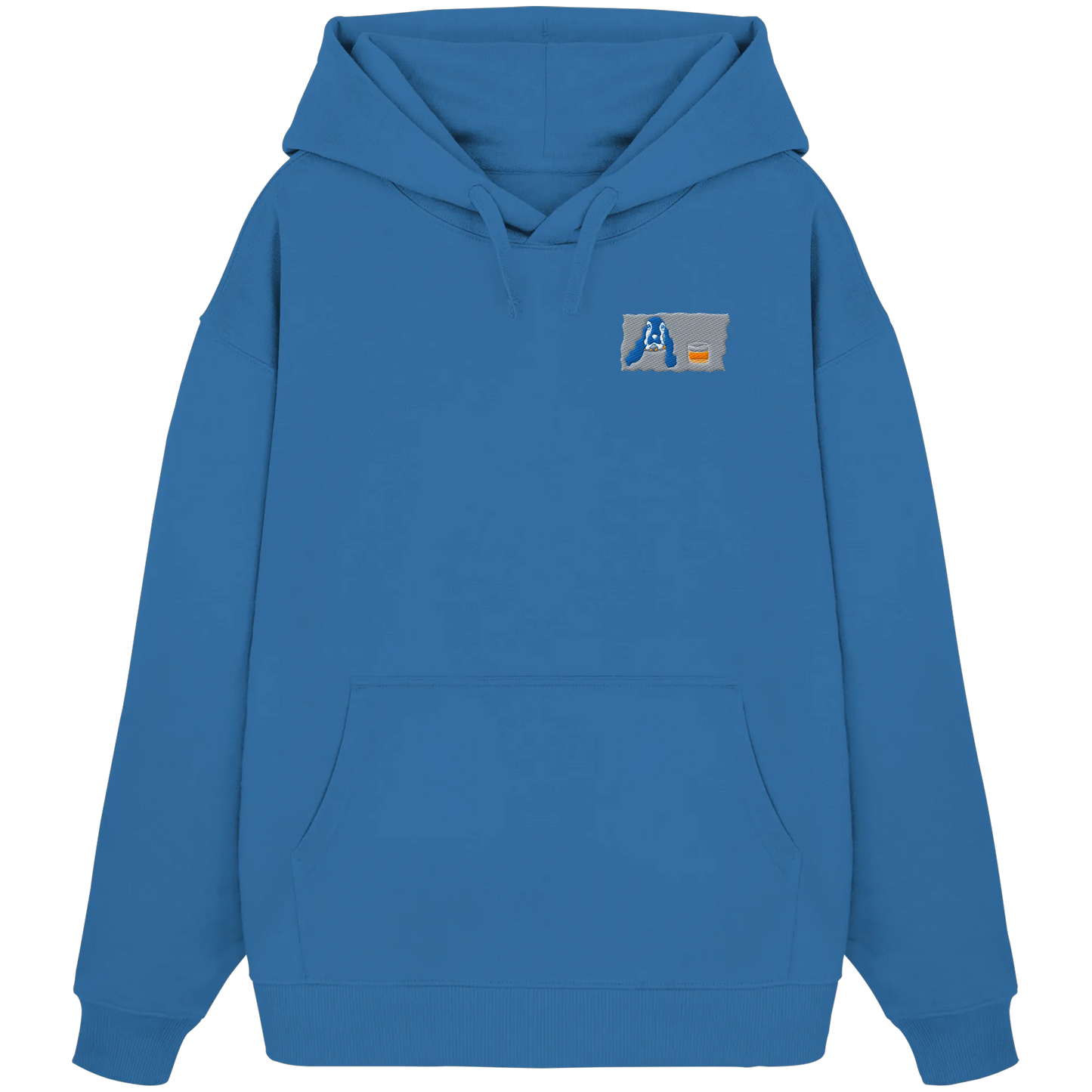 Scotch Dog embroidery - Organic Oversize Hoodie (Stick)
