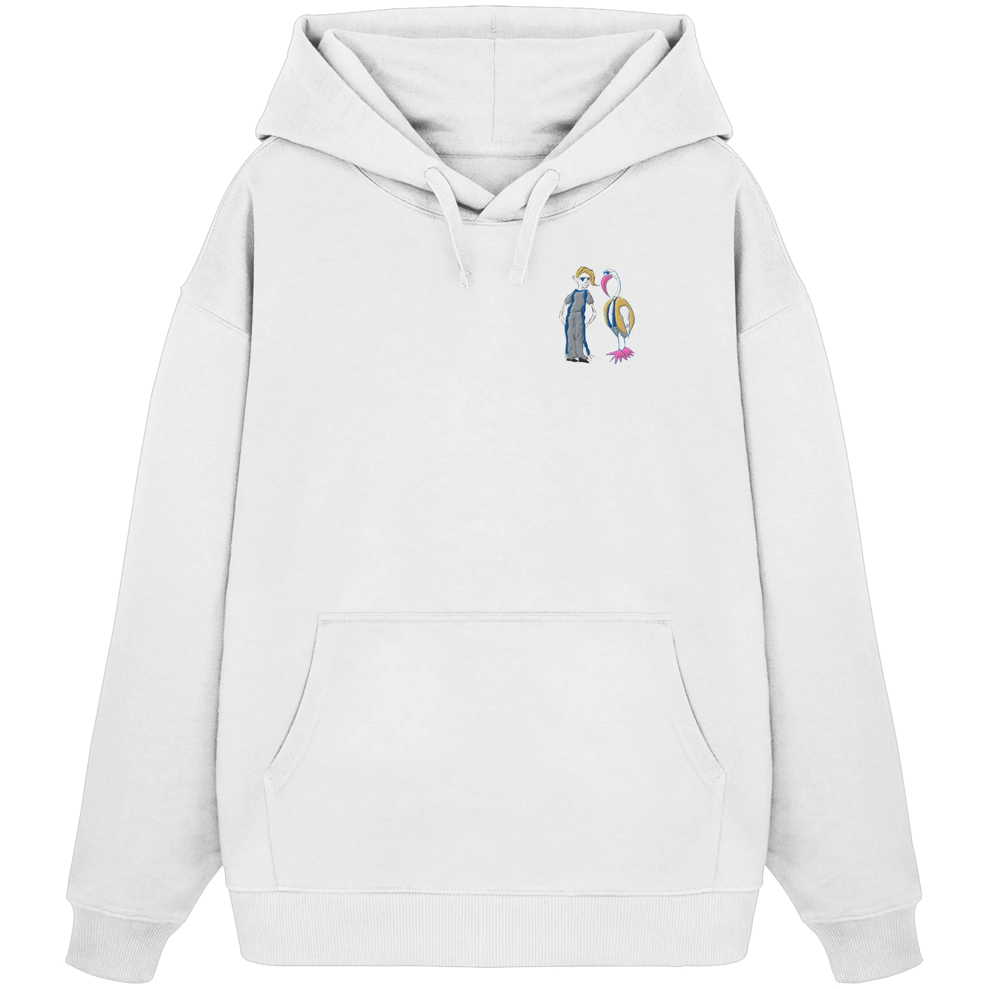 The Boy and the Heron Embroidery - Organic Oversize Hoodie (Stick)