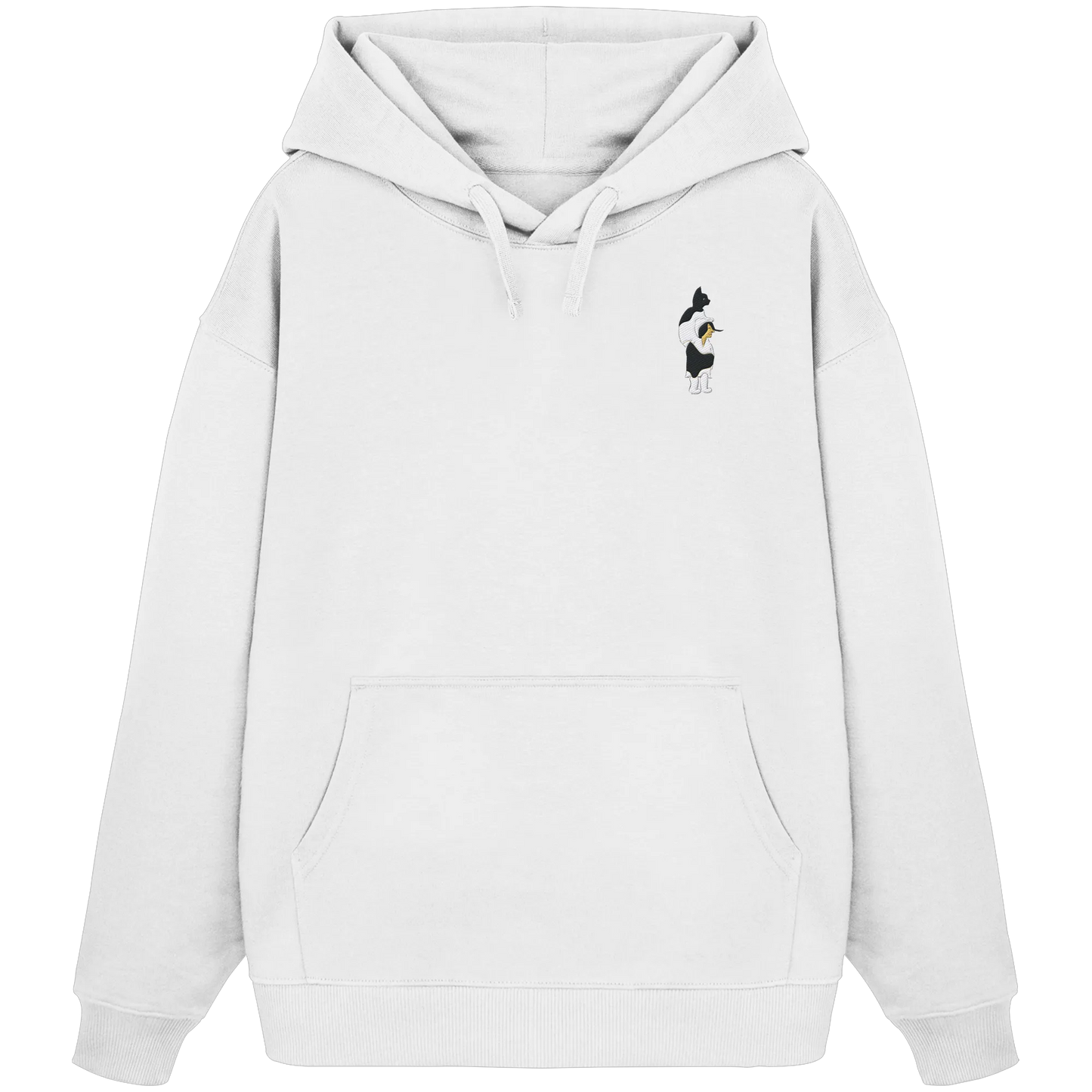 Cat Person Embroidery - Organic Oversize Hoodie (Stick)