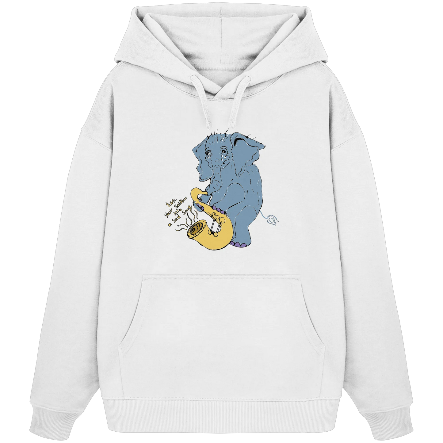 A sad Elephant - Organic Oversize Hoodie