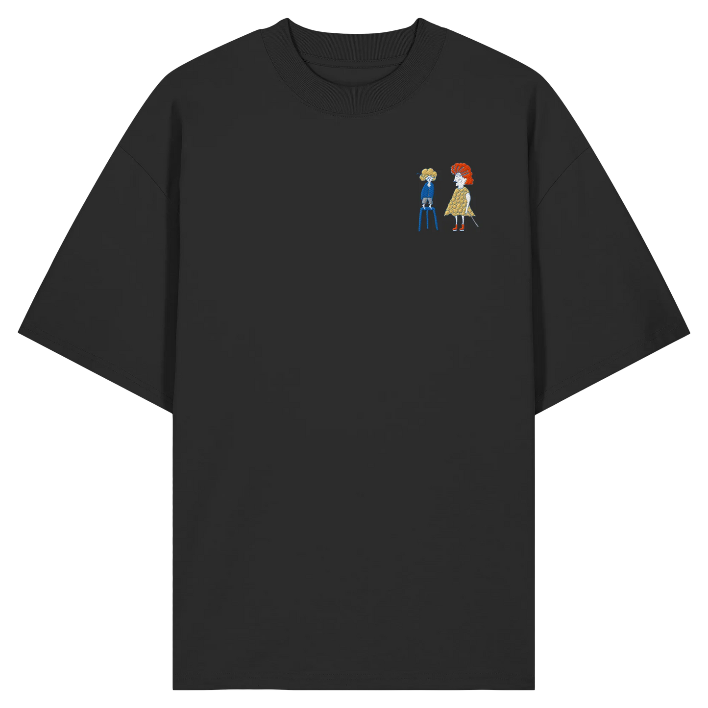 Grandma Embroidery - Organic Oversize Shirt (Stick)