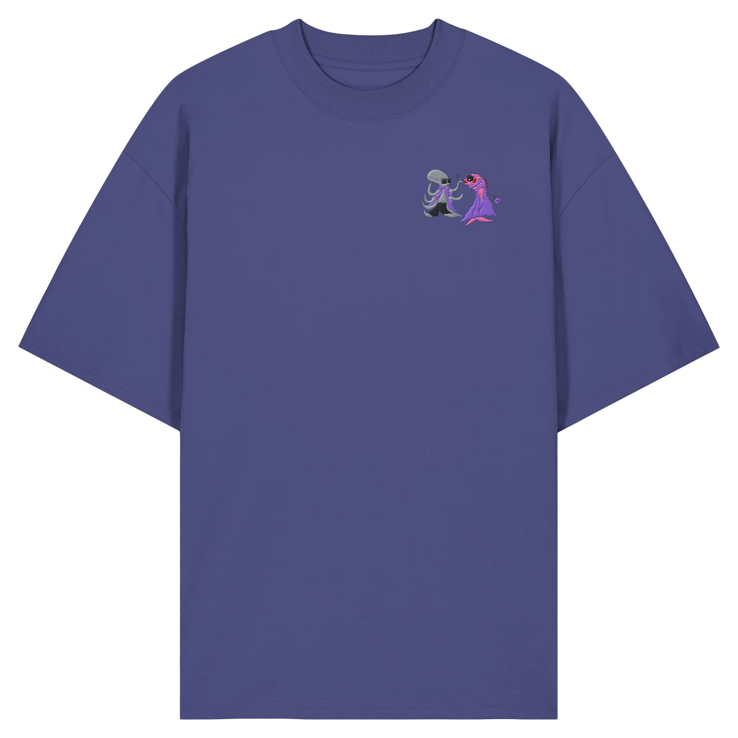 Octo and Fishy embroidery - Organic Oversize Shirt (Stick)