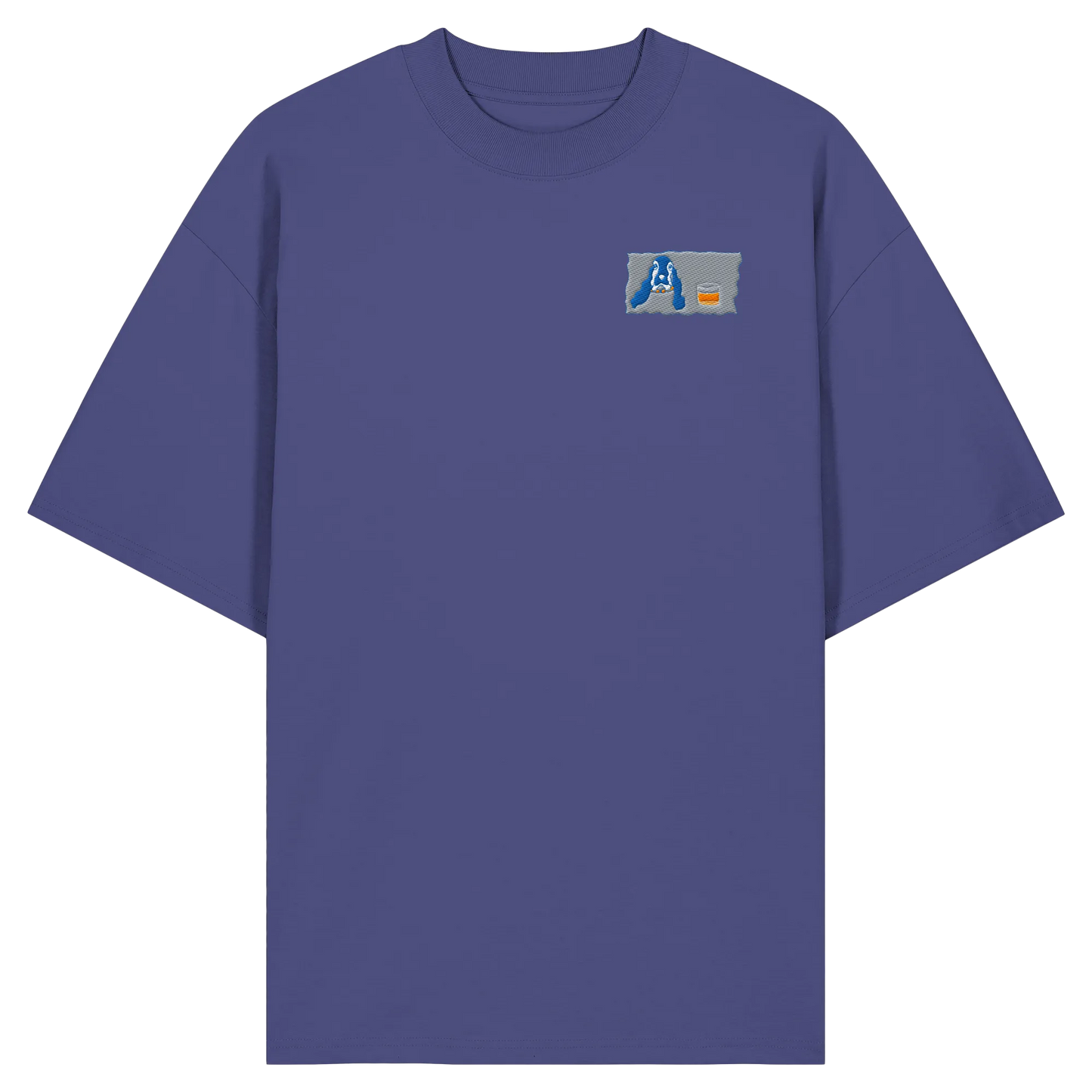 Scotch Dog embroidery - Organic Oversize Shirt (Stick)