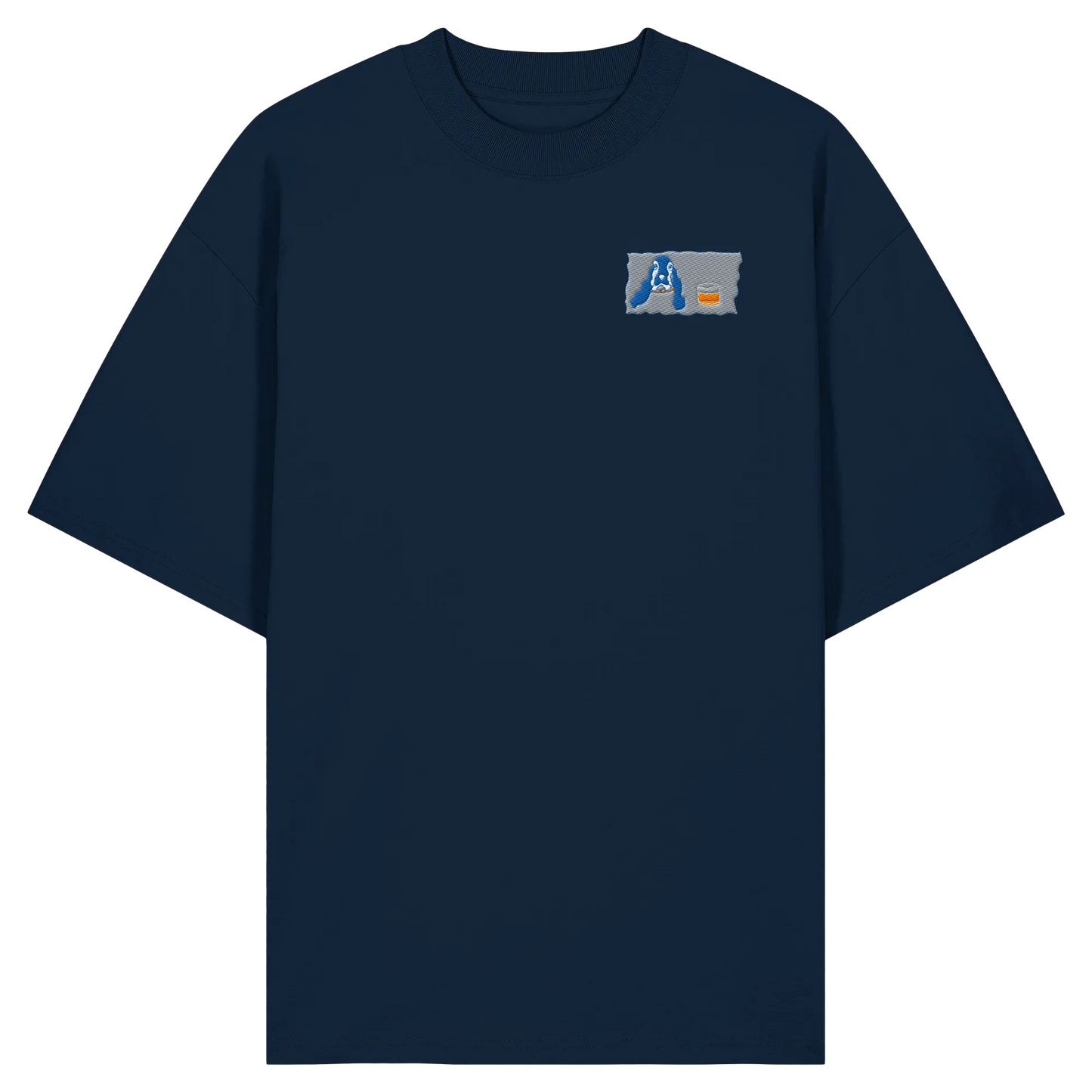 Scotch Dog embroidery - Organic Oversize Shirt (Stick)