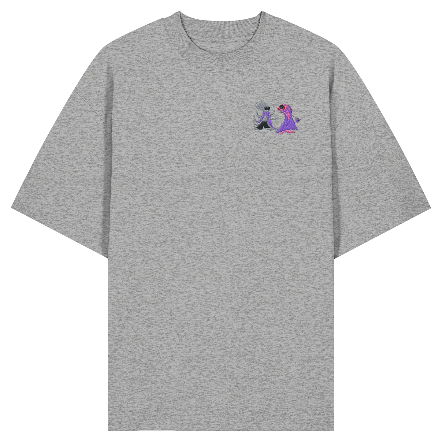 Octo and Fishy embroidery - Organic Oversize Shirt (Stick)