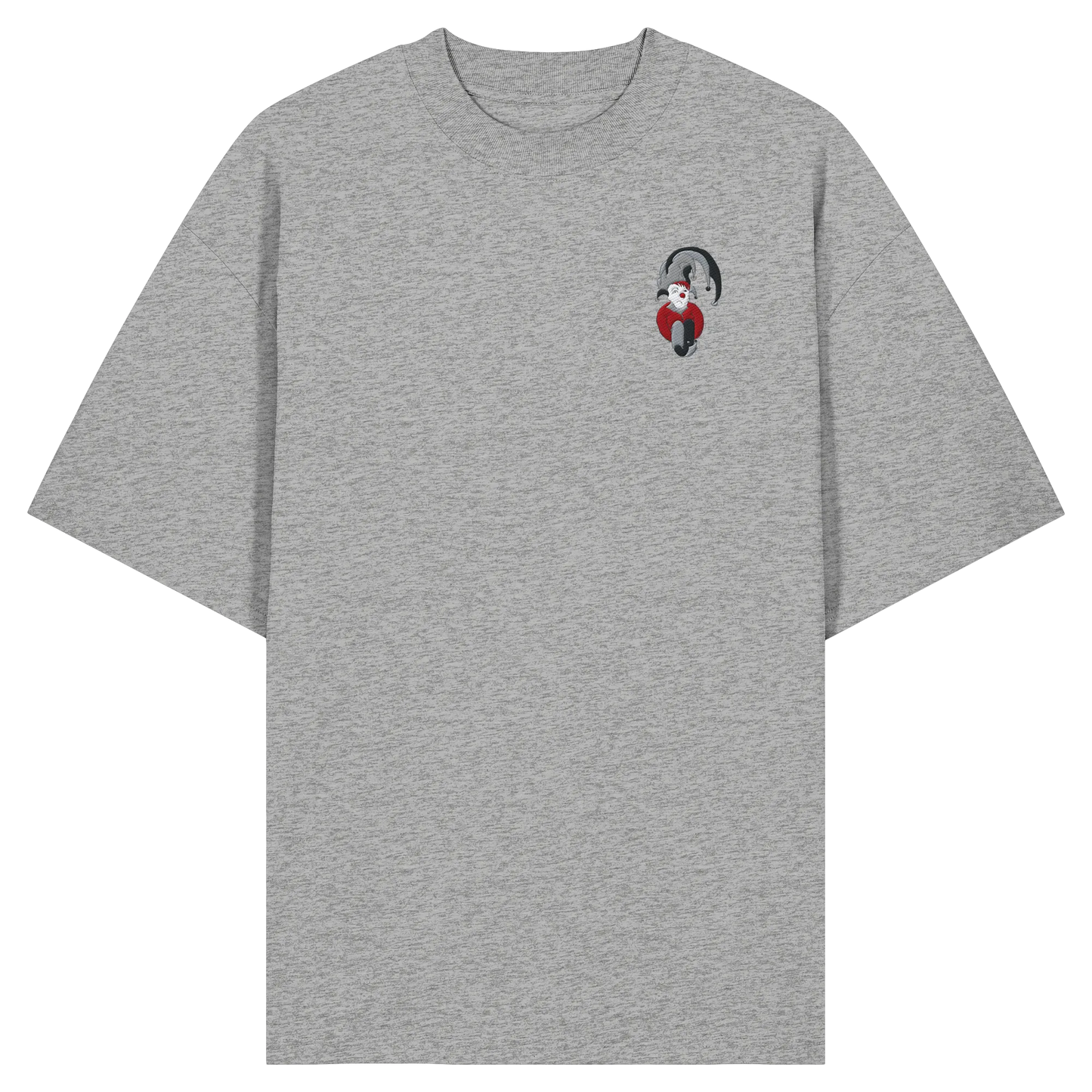 Blue Clown Embroidery - Organic Oversize Shirt (Stick)