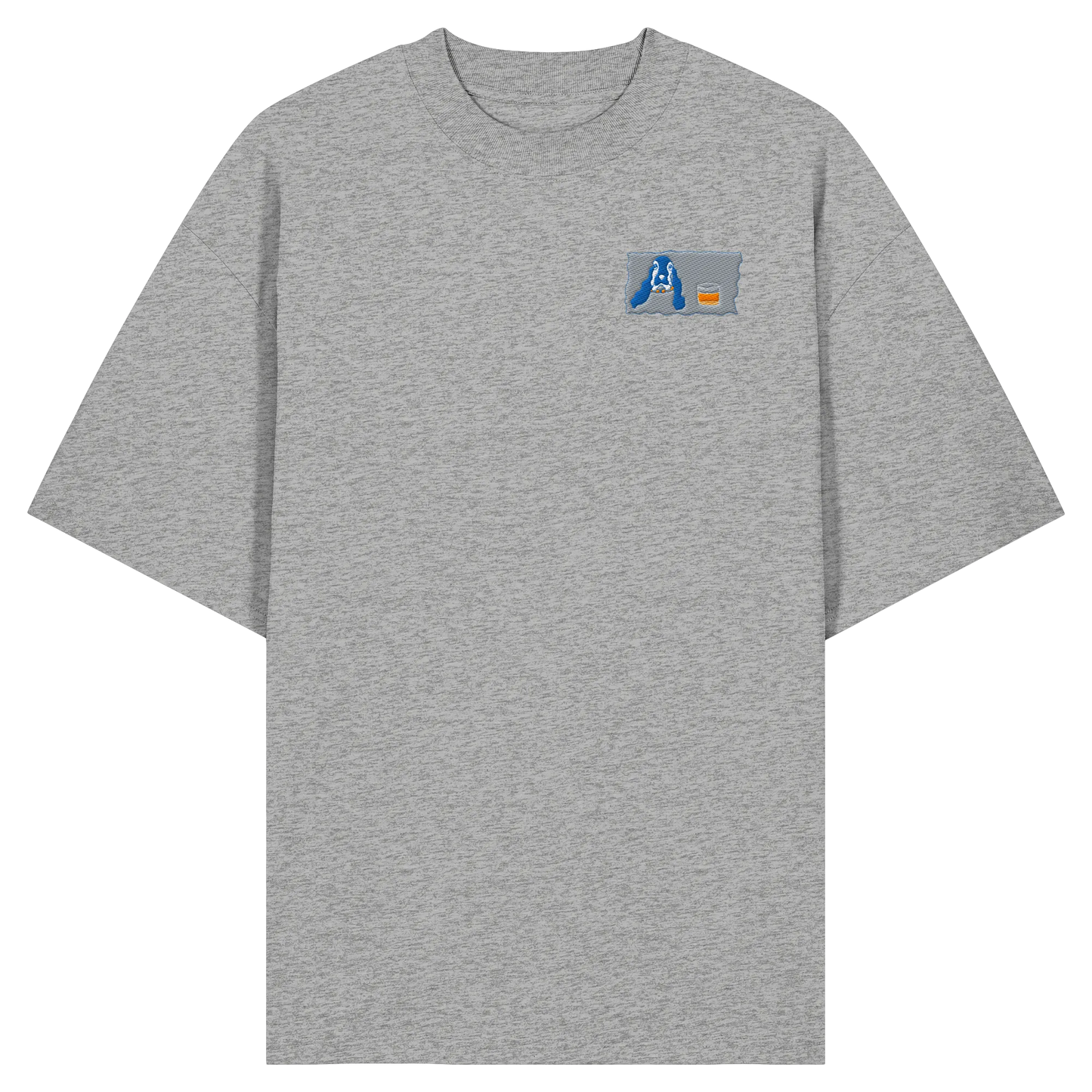 Scotch Dog embroidery - Organic Oversize Shirt (Stick)