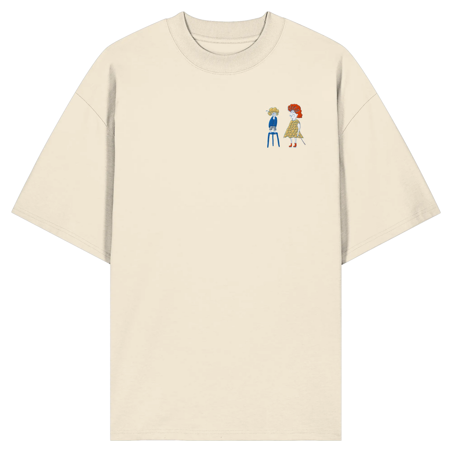 Grandma Embroidery - Organic Oversize Shirt (Stick)