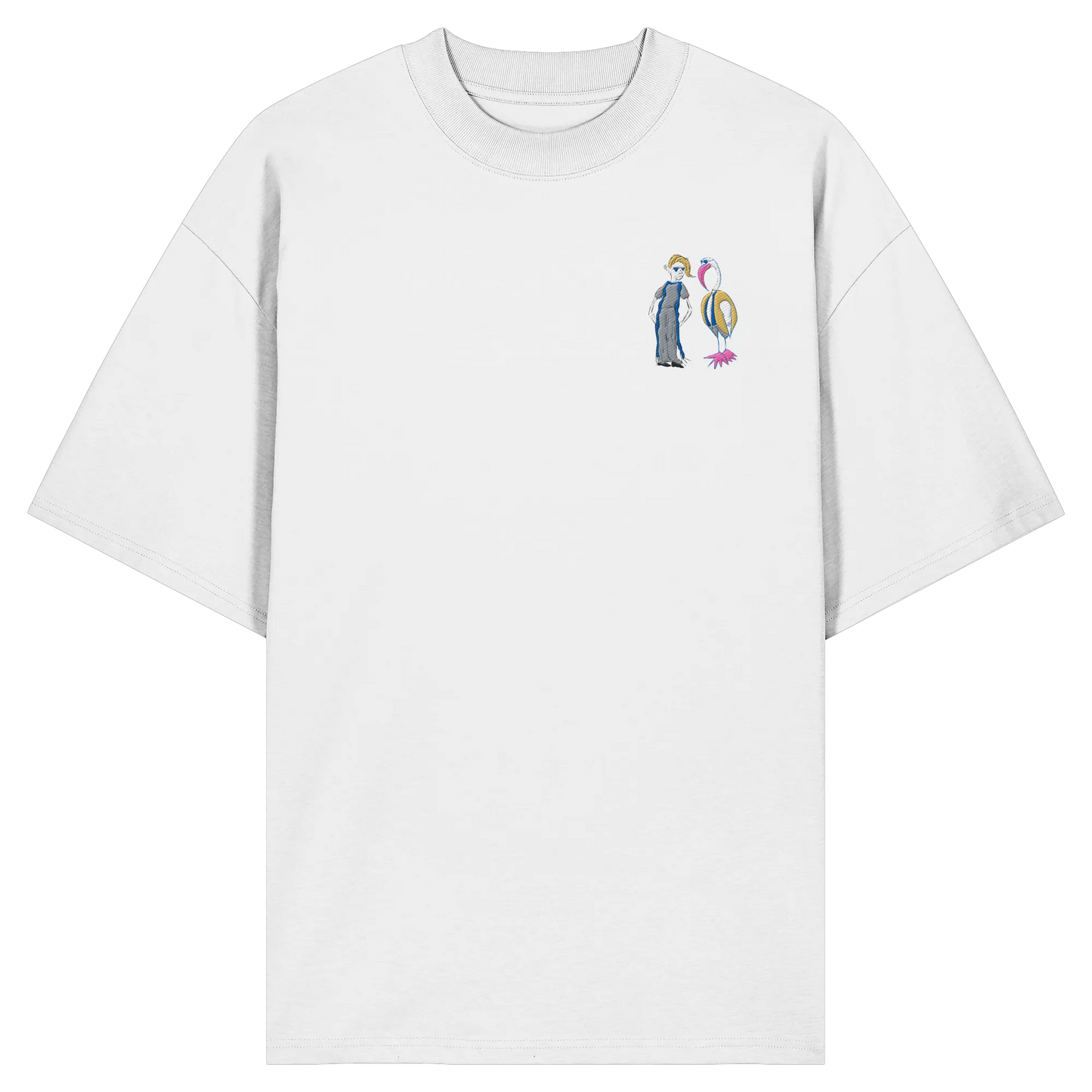 The Boy and the Heron Embroidery - Organic Oversize Shirt (Stick)