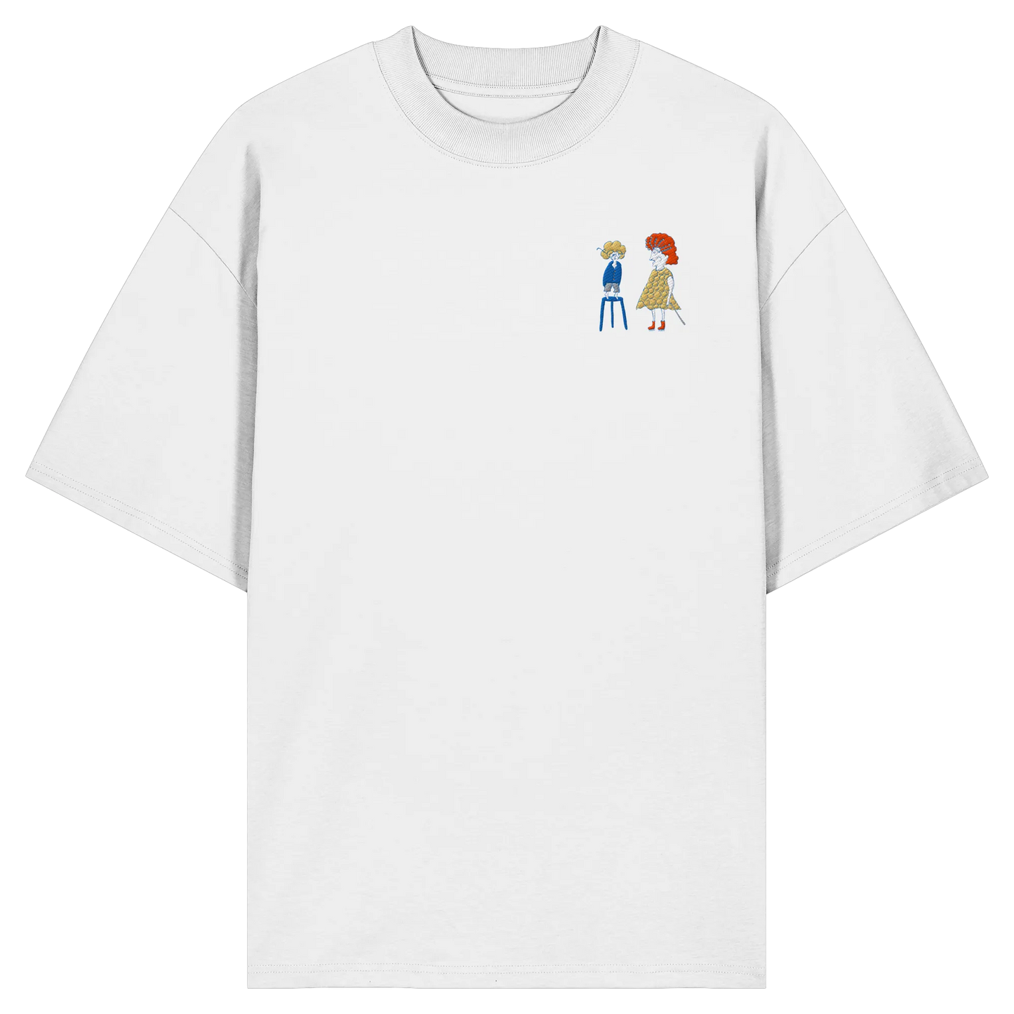 Grandma Embroidery - Organic Oversize Shirt (Stick)