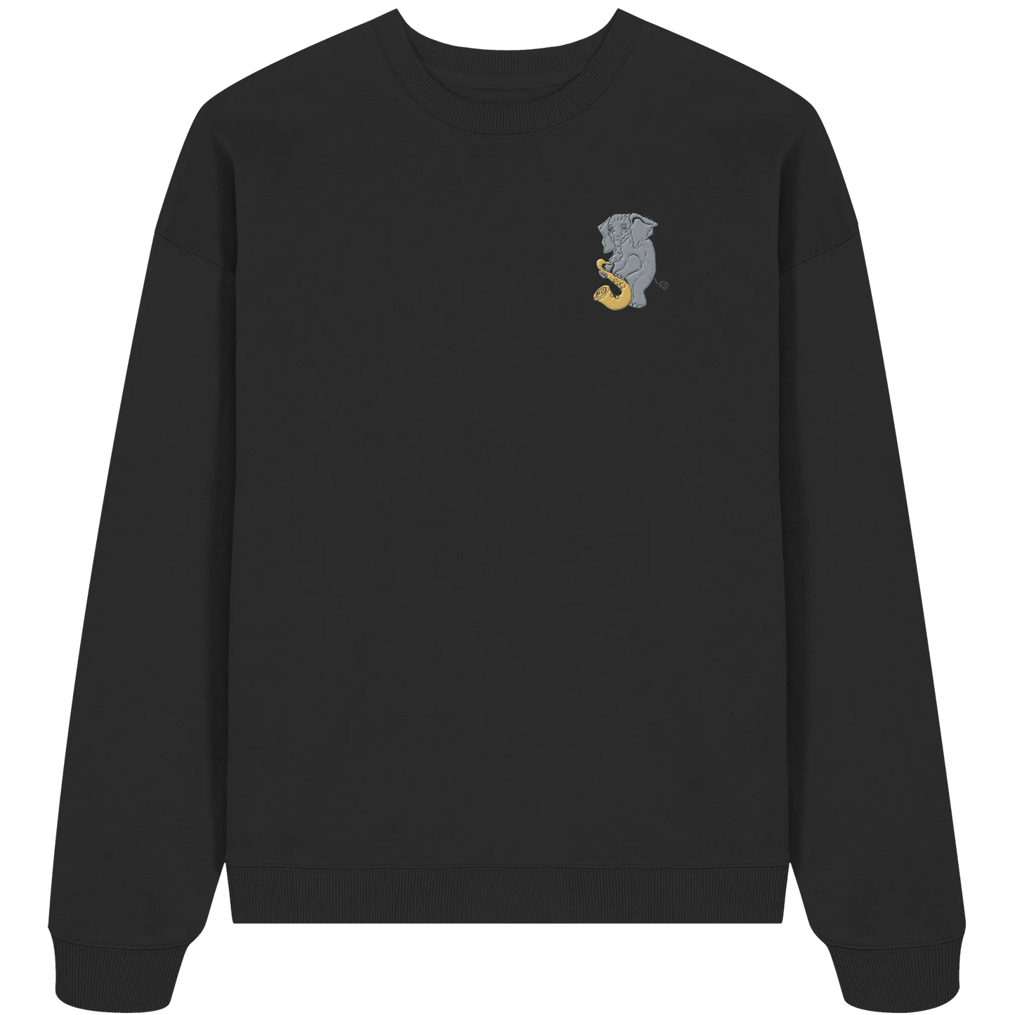 A sad elephant embroidered - Organic Oversize Sweatshirt